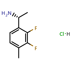 Chemical structure of (R)-1-(2,3-difluoro-4-methylphenyl)ethan-1-amine hydrochloride , CAS 1217477-52-5, AChemBlock AD284468