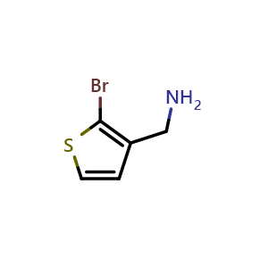 Chemical structure of (2-bromothiophen-3-yl)methanamine , CAS 157664-47-6, AChemBlock AD284474