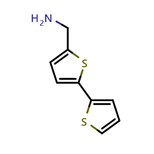 Chemical structure of [2,2'-bithiophen]-5-ylmethanamine , CAS 4380-96-5, AChemBlock AD284475