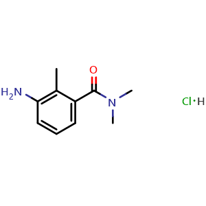 Chemical structure of 3-amino-N,N,2-trimethylbenzamide hydrochloride , CAS 1269199-47-4, AChemBlock AD284484
