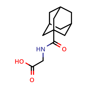 Chemical structure of [(Adamantane-1-carbonyl)-amino]-acetic acid , CAS 21241-41-8, AChemBlock AD284488