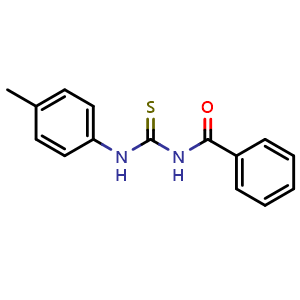 Chemical structure of 3-Benzoyl-1-(4-methylphenyl)thiourea , CAS 6281-61-4, AChemBlock AD284492