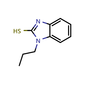 Chemical structure of 1-Propyl-1,3-benzodiazole-2-thiol , CAS 67624-25-3, AChemBlock AD284497
