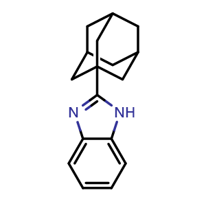 Chemical structure of 2-(1-Adamantyl)-1H-benzimidazole , CAS 23280-73-1, AChemBlock AD284503