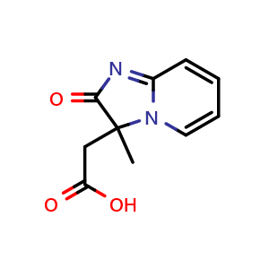 Chemical structure of (3-Methyl-2-oxo-2,3-dihydroimidazo[1,2-a]pyridin-3-yl)acetic acid , CAS 436811-33-5, AChemBlock AD284508