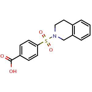 Chemical structure of 4-(3,4-Dihydroisoquinolin-2(1H)-ylsulfonyl)benzoic acid , CAS 325702-76-9, AChemBlock AD284512