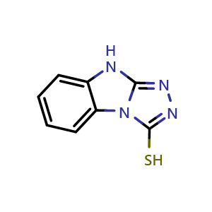Chemical structure of 9H-[1,2,4]Triazolo[4,3-a]benzimidazole-3-thiol , CAS 4290-98-6, AChemBlock AD284513
