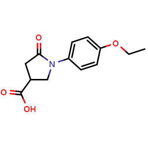 Chemical structure of 1-(4-Ethoxy-phenyl)-5-oxo-pyrrolidine-3-carboxylic acid , CAS 38160-04-2, AChemBlock AD284515