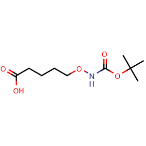 Chemical structure of 5-({[(tert-Butoxy)carbonyl]amino}oxy)pentanoic acid , CAS 3081979-83-8, AChemBlock AD284521