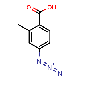Chemical structure of 4-azido-2-methylbenzoic acid , CAS 868775-18-2, AChemBlock AD284527