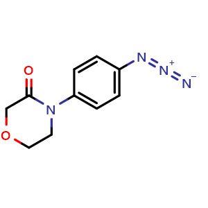 Chemical structure of 4-(4-azidophenyl)morpholin-3-one , CAS 927188-65-6, AChemBlock AD284528