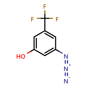 Chemical structure of 3-azido-5-(trifluoromethyl)phenol , CAS 2364439-97-2, AChemBlock AD284530
