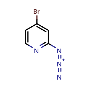 Chemical structure of 2-azido-4-bromopyridine , CAS 2166971-56-6, AChemBlock AD284531