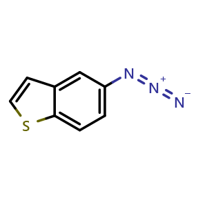 Chemical structure of 5-azido-1-benzothiophene , CAS 37801-98-2, AChemBlock AD284541