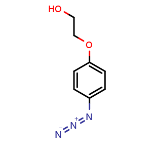 Chemical structure of 2-(4-Azidophenoxy)ethan-1-ol , CAS 90223-12-4, AChemBlock AD284544