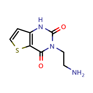 Chemical structure of 3-(2-Aminoethyl)thieno[3,2-d]pyrimidine-2,4(1H,3H)-dione , CAS 1934800-66-4, AChemBlock AD284545