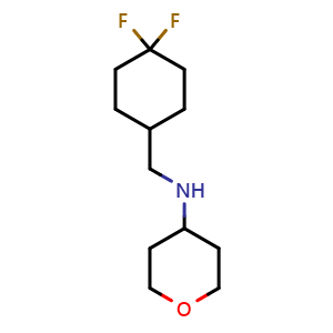 Chemical structure of N-((4,4-Difluorocyclohexyl)methyl)tetrahydro-2H-pyran-4-amine , CAS 1870167-33-1, AChemBlock AD284555