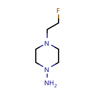 Chemical structure of 4-(2-Fluoroethyl)piperazin-1-amine , CAS 2025994-47-0, AChemBlock AD284558