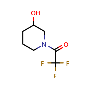 Chemical structure of 2,2,2-Trifluoro-1-(3-hydroxypiperidin-1-yl)ethan-1-one , CAS 73193-62-1, AChemBlock AD284562