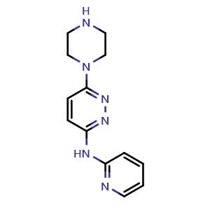 Chemical structure of 6-(Piperazin-1-yl)-N-(pyridin-2-yl)pyridazin-3-amine , CAS 1706454-95-6, AChemBlock AD284575