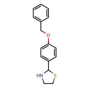 Chemical structure of 2-[4-(benzyloxy)phenyl]-1,3-thiazolidine , CAS 937602-44-3, AChemBlock AD284578