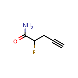 Chemical structure of 2-fluoropent-4-ynamide , CAS 3081979-58-7, AChemBlock AD284585