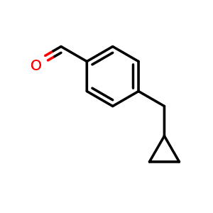 Chemical structure of 4-(Cyclopropylmethyl)benzaldehyde , CAS 146922-94-3, AChemBlock AD284588