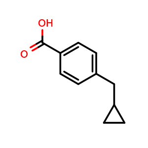 Chemical structure of 4-(cyclopropylmethyl)benzoic acid , CAS 1093214-56-2, AChemBlock AD284589