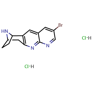 Chemical structure of 6-Bromo-8,10,16-triazatetracyclo[11.2.1.0,{2,11}.0,{4,9}]hexadeca-2(11),3,5,7,9-pentaene dihydrochloride , CAS 2741890-71-9, AChemBlock AD284593