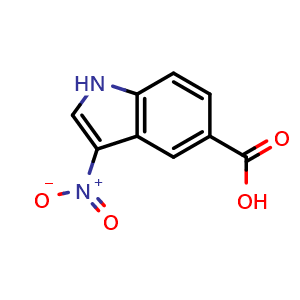 Chemical structure of 3-nitro-1H-indole-5-carboxylic acid , CAS 1554537-84-6, AChemBlock AD284604