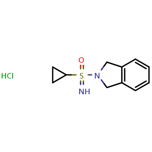 Chemical structure of 2-(cyclopropanesulfonimidoyl)isoindoline hydrochloride , CAS 3085375-81-8, AChemBlock AD284621
