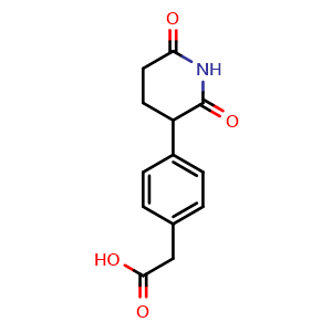 Chemical structure of 2-[4-(2,6-dioxopiperidin-3-yl)phenyl]acetic acid , CAS 3079435-42-7, AChemBlock AD284633