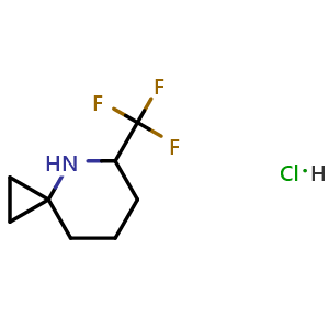 Chemical structure of 5-(trifluoromethyl)-4-azaspiro[2.5]octane hydrochloride , CAS 3081979-82-7, AChemBlock AD284643