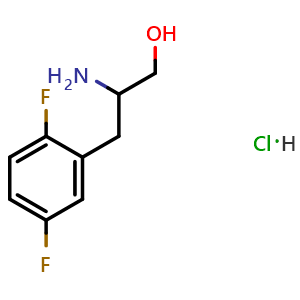 Chemical structure of 2-amino-3-(2,5-difluorophenyl)propan-1-ol hydrochloride , CAS 1380010-14-9, AChemBlock AD284646