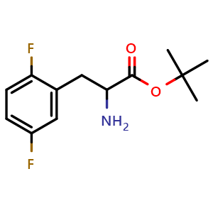 Chemical structure of tert-butyl 2-amino-3-(2,5-difluorophenyl)propanoate , CAS 1543565-87-2, AChemBlock AD284647