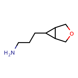 Chemical structure of 3-{3-oxabicyclo[3.1.0]hexan-6-yl}propan-1-amine , CAS 1781623-11-7, AChemBlock AD284658