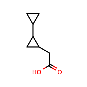Chemical structure of 2-{[1,1'-bi(cyclopropane)]-2-yl}acetic acid , CAS 1552533-62-6, AChemBlock AD284660