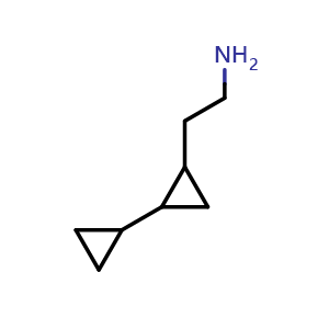 Chemical structure of 2-{[1,1'-bi(cyclopropane)]-2-yl}ethan-1-amine , CAS 1554651-92-1, AChemBlock AD284661