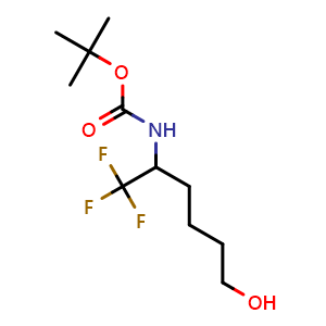 Chemical structure of tert-Butyl N-(1,1,1-trifluoro-6-hydroxyhexan-2-yl)carbamate , CAS 3081979-60-1, AChemBlock AD284666