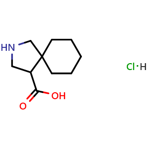 Chemical structure of 2-azaspiro[4.5]decane-4-carboxylic acid hydrochloride , CAS 251461-68-4, AChemBlock AD284675