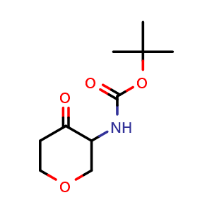 Chemical structure of tert-Butyl N-(4-oxooxan-3-yl)carbamate , CAS 477584-38-6, AChemBlock AD284677