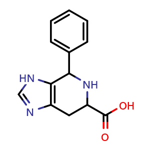 Chemical structure of 4-Phenyl-4,5,6,7-tetrahydro-3H-imidazo[4,5-c]pyridine-6-carboxylic acid , CAS 178456-18-3, AChemBlock AD284679