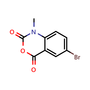 Chemical structure of 6-Bromo-1-methyl-1H-benzo[d][1,3]oxazine-2,4-dione , CAS 22721-17-1, AChemBlock AD284682