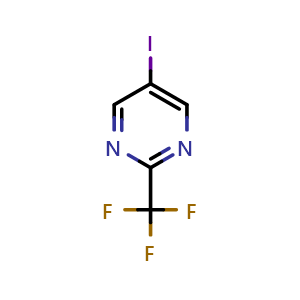 Chemical structure of 5-Iodo-2-(trifluoromethyl)pyrimidine , CAS 1443533-55-8, AChemBlock AD284684