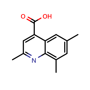 Chemical structure of 2,6,8-trimethylquinoline-4-carboxylic acid , CAS 93189-20-9, AChemBlock AD284689