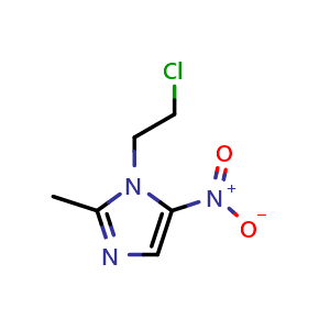 Chemical structure of 1-(2-chloroethyl)-2-methyl-5-nitro-1H-imidazole , CAS 13182-81-5, AChemBlock AD284707
