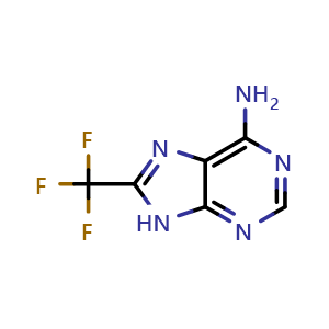 Chemical structure of 8-Trifluoromethyl-9H-purin-6-ylamine , CAS 2993-05-7, AChemBlock AD284708