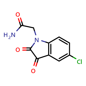 Chemical structure of 2-(5-Chloro-2,3-dioxo-2,3-dihydro-1H-indol-1-yl)acetamide , CAS 937694-80-9, AChemBlock AD284716