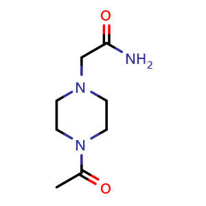 Chemical structure of 2-(4-acetylpiperazin-1-yl)acetamide , CAS 1176535-57-1, AChemBlock AD284720