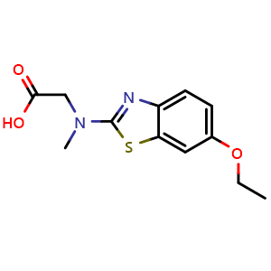 Chemical structure of N-(6-ethoxy-1,3-benzothiazol-2-yl)-N-methylglycine , CAS 1352999-80-4, AChemBlock AD284724